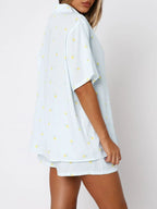 Saint Val Button Down Top and Shorts Pajama Set | 4 Colors | Poundton