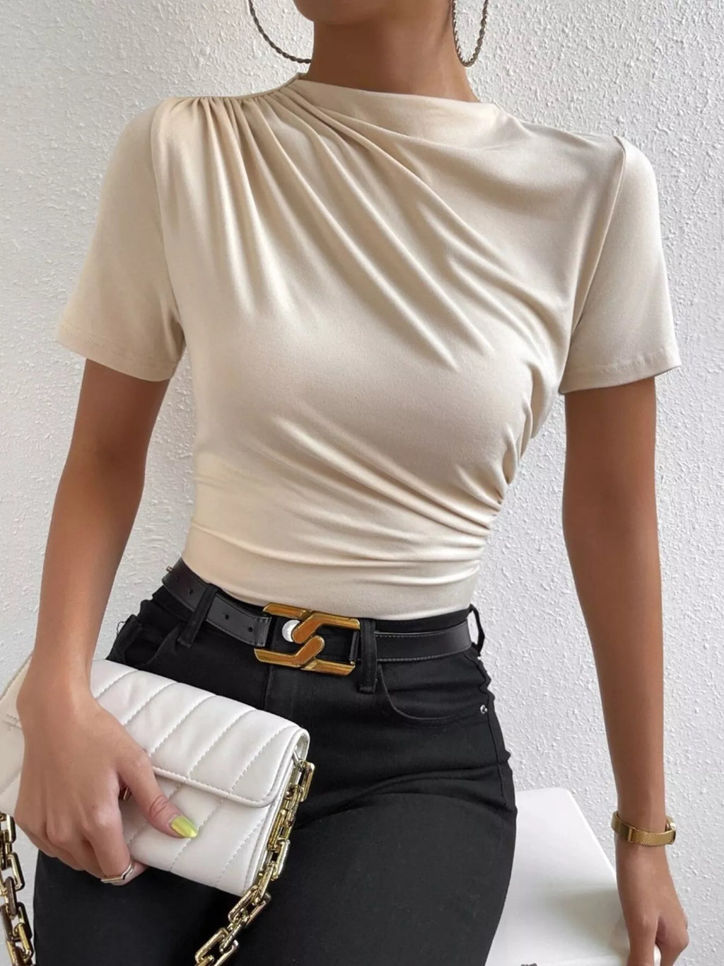 Capri draped short-sleeve top by Pinup Girl Clothing