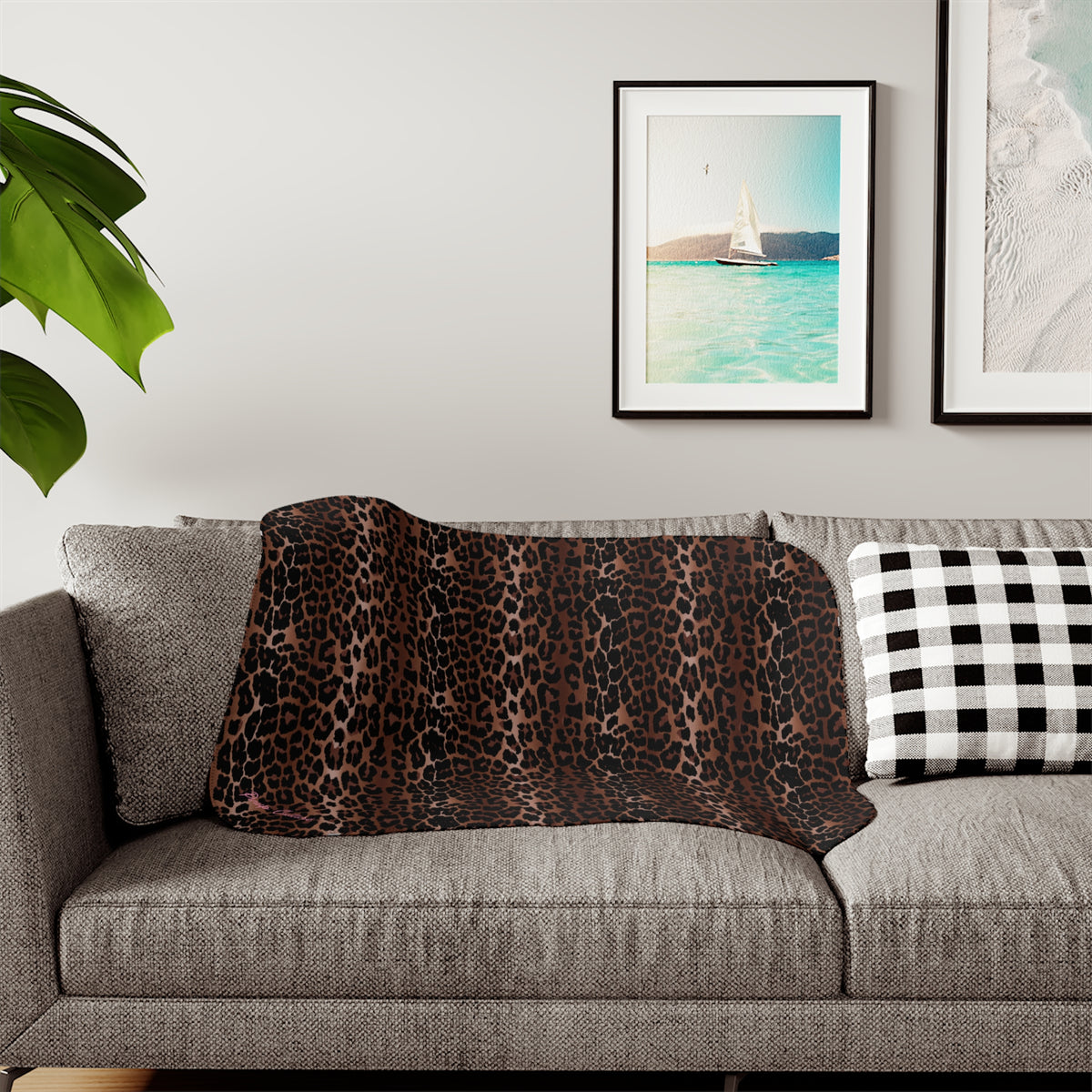 Ultra Fuzz OG Leopard Print Sherpa Blanket ��� Reversible Two���Tone Cozy Throw