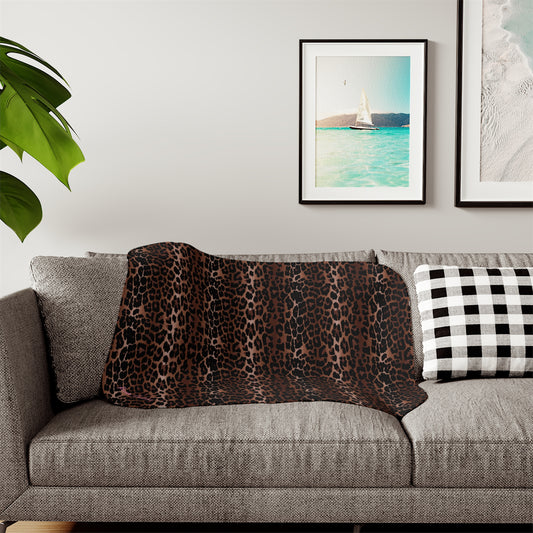 Ultra Fuzz OG Leopard Print Sherpa Blanket — Reversible Two‑Tone Cozy Throw | Pinup Couture