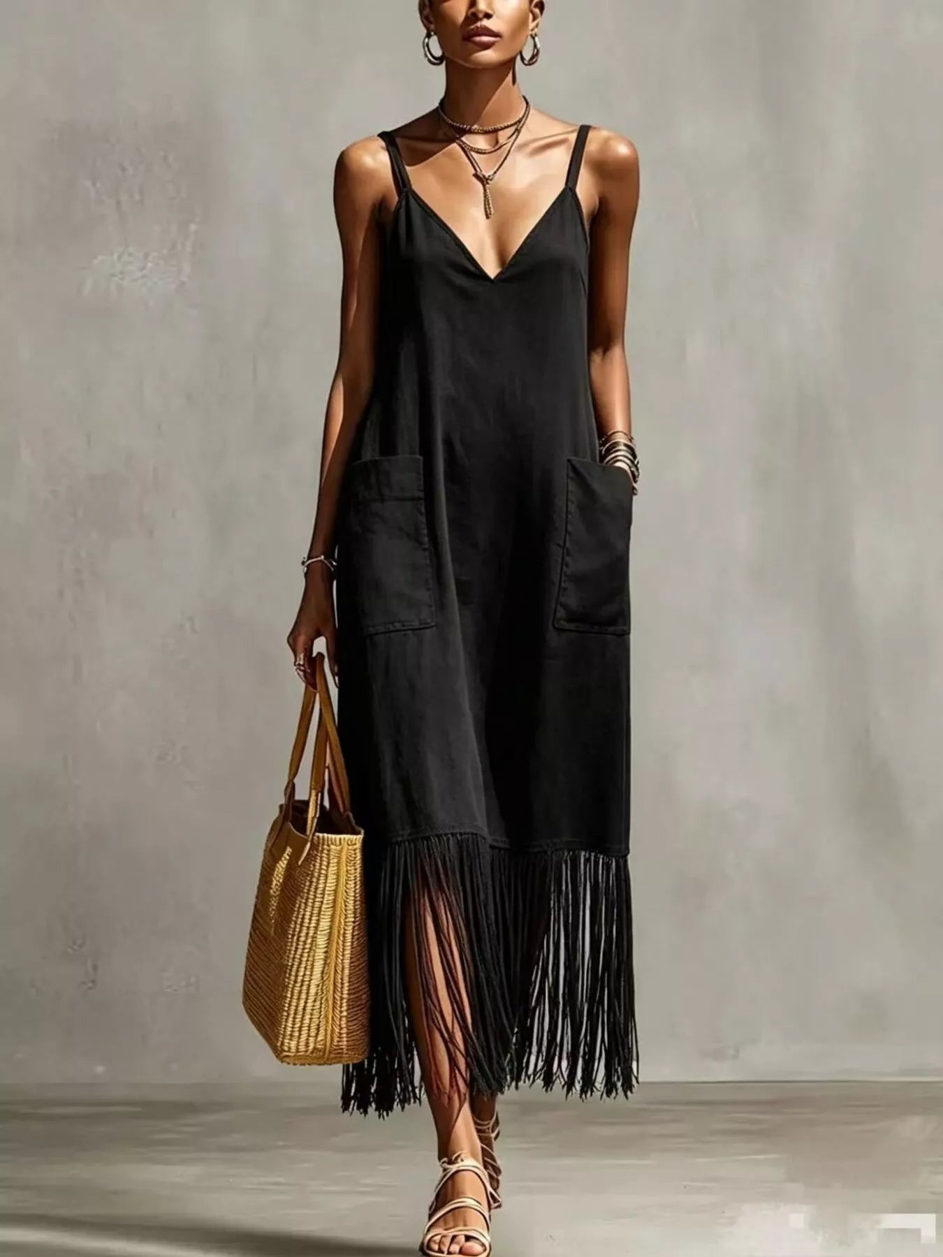 Coco Fringe Dress in Black by Pinup Girl Clothing
