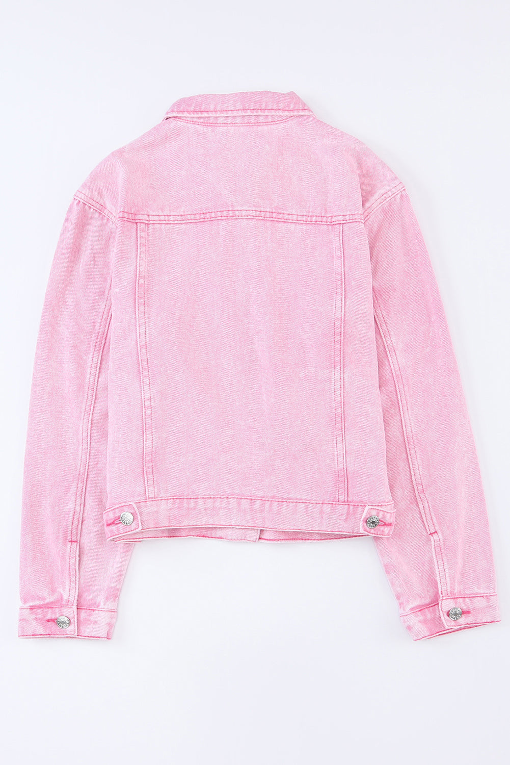Pink Acid Wash Denim Jacket