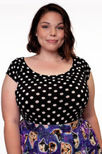 Boat Neck Top in Polka Dots | Retrolicious