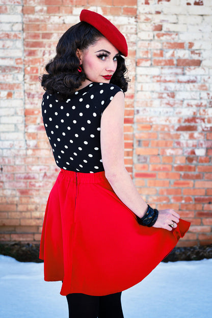 Boat Neck Top in Polka Dots | Retrolicious