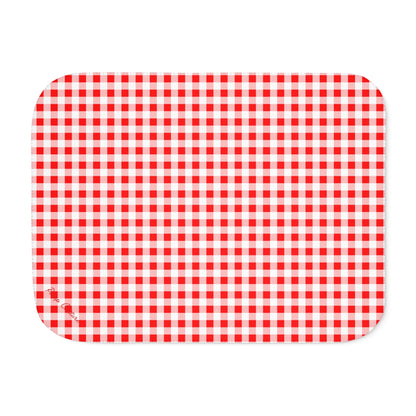 Ultra Fuzz Red Gingham Sherpa Blanket — Reversible Two‑Tone Cozy Throw | Pinup Couture
