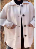 Matinee button-front raglan coat in ivory white by Pinup Girl Clothing