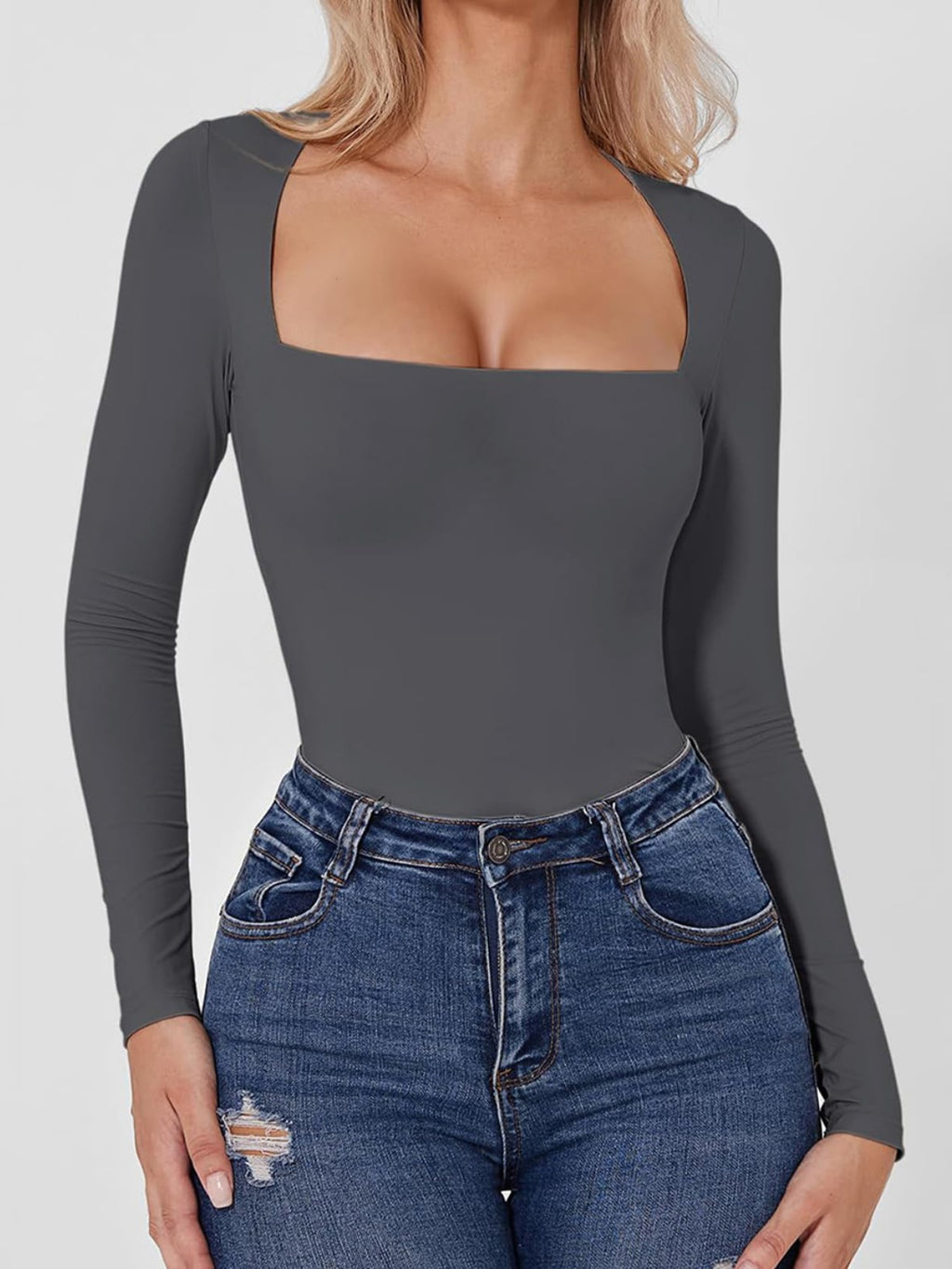 Everyway Square-Neck Long-Sleeve Bodysuit | 5 Colors