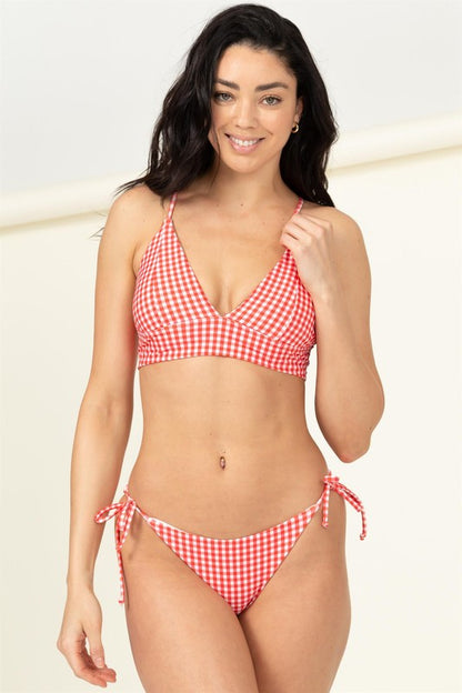 Big Talk Two-Piece Gingham Vintage Pinup Bikini Set | 4 Colors | HYFVE