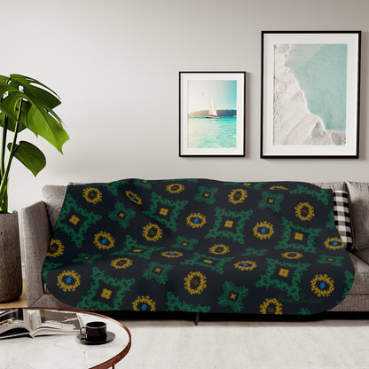 Ultra Fuzz Mesmerize Sherpa Blanket — Reversible Two‑Tone Cozy Throw | Pinup Couture