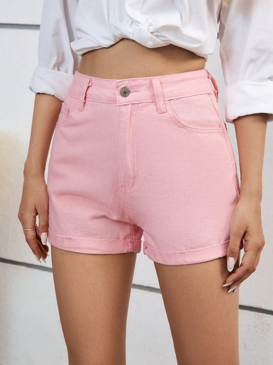 Lila high-waist denim shorts by Pinup Girl Clothing