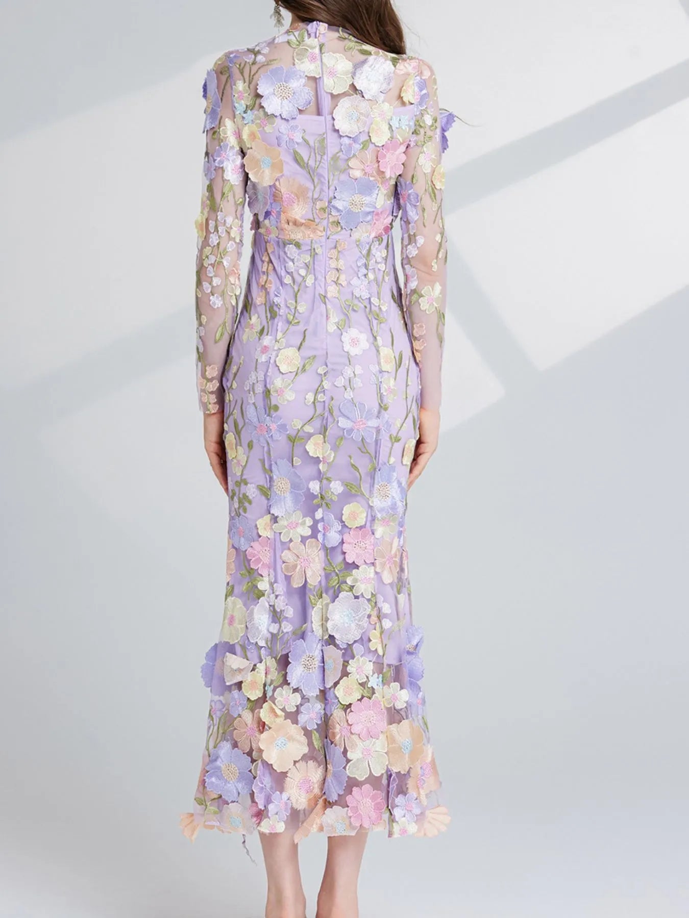 The Enchanted Flower embroidered mesh maxi dress by Pinup Girl Clothing, sizes XS to 4X.