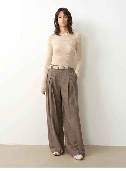City Stroll Wool-Blend Wide-Leg Trousers | 4 Colors | Fireladyfur