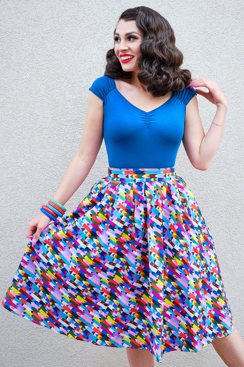 Isabel Top in Peacock Blue | Retrolicious