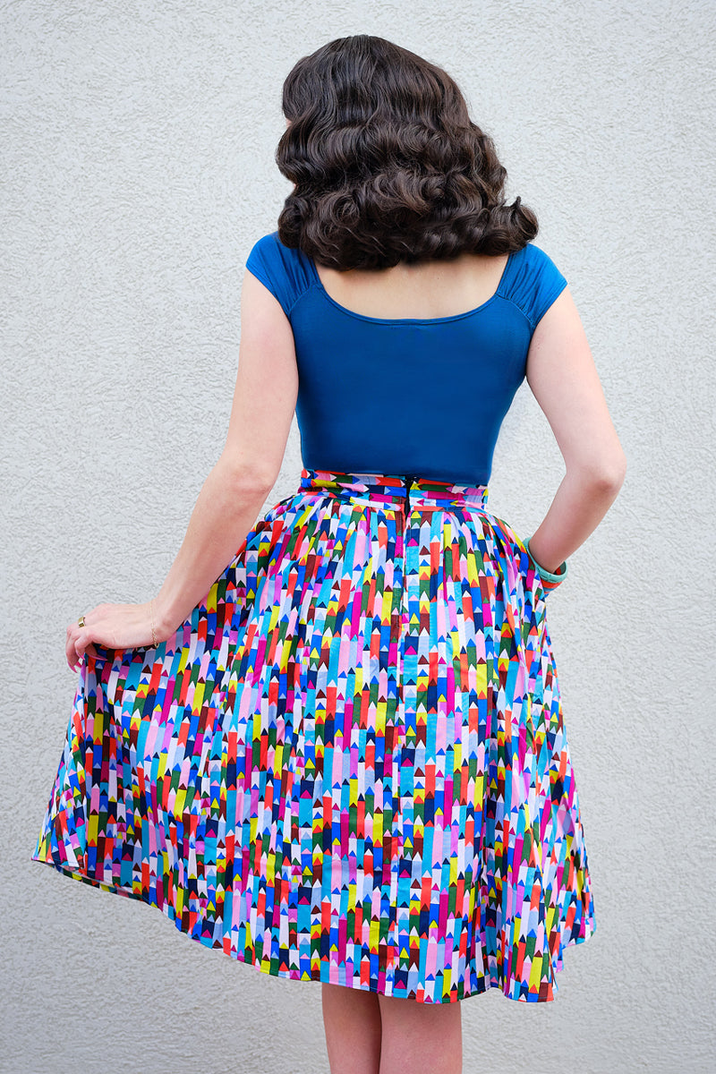 Isabel Top in Peacock Blue | Retrolicious