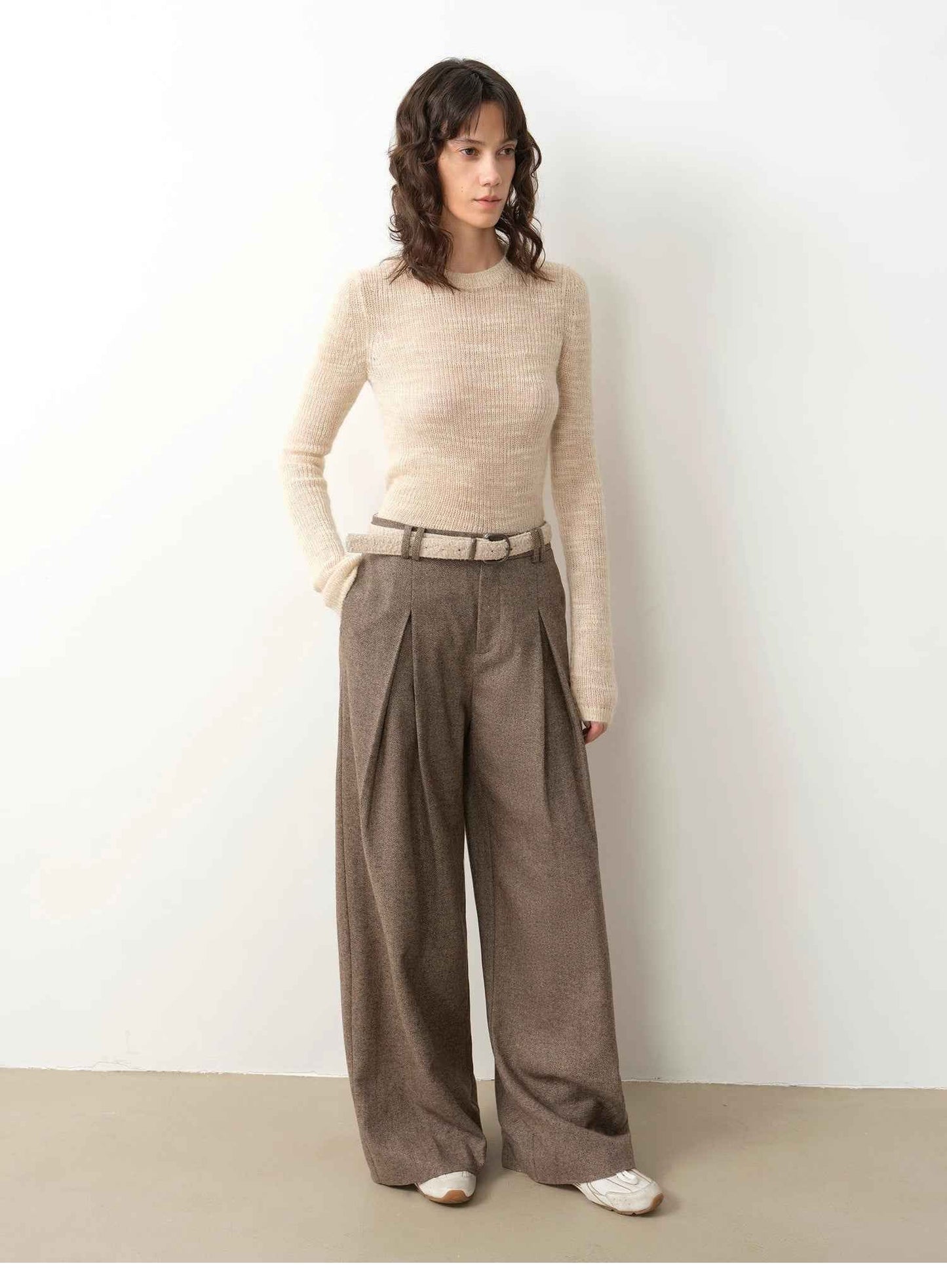 City Stroll Wool-Blend Wide-Leg Trousers | 4 Colors | Fireladyfur