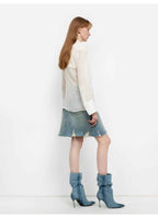 Hazy Moonlight Silk Chiffon Tie-Front Blouse | 2 Colors