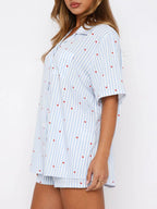 Saint Val Button Down Top and Shorts Pajama Set | 4 Colors | Poundton