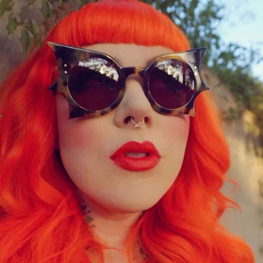 Nightwing bat wing sunglasses in caramel tortoise