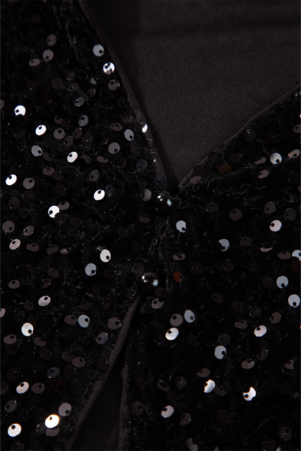 Countdown black sequin long sleeve top, full length view