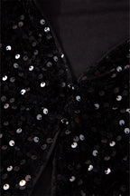 Countdown black sequin long sleeve top, full length view
