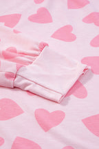 Isabella Heart Print Long Sleeve Top and Shorts Lounge Set | 2 Colors
