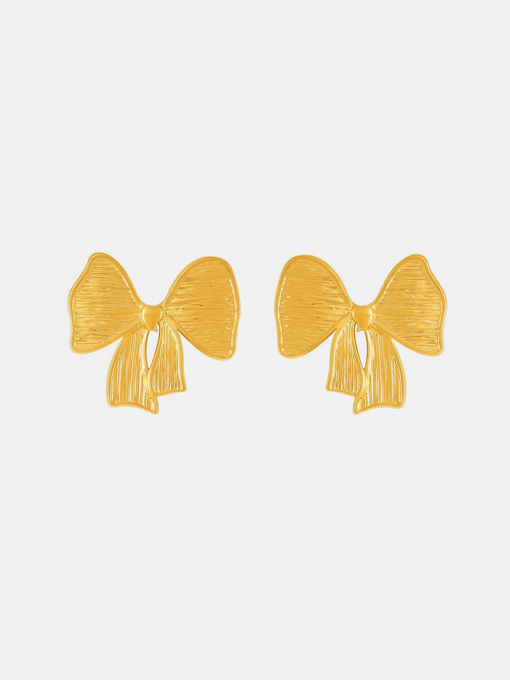 Amelia 18K Gold-Plated Stainless Steel Bow Earrings and Necklace Set
