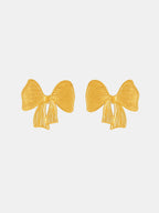 Amelia 18K Gold-Plated Stainless Steel Bow Earrings and Necklace Set