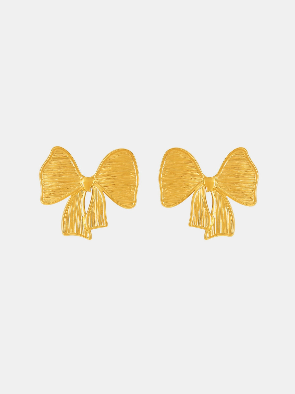 Amelia 18K Gold-Plated Stainless Steel Bow Earrings and Necklace Set