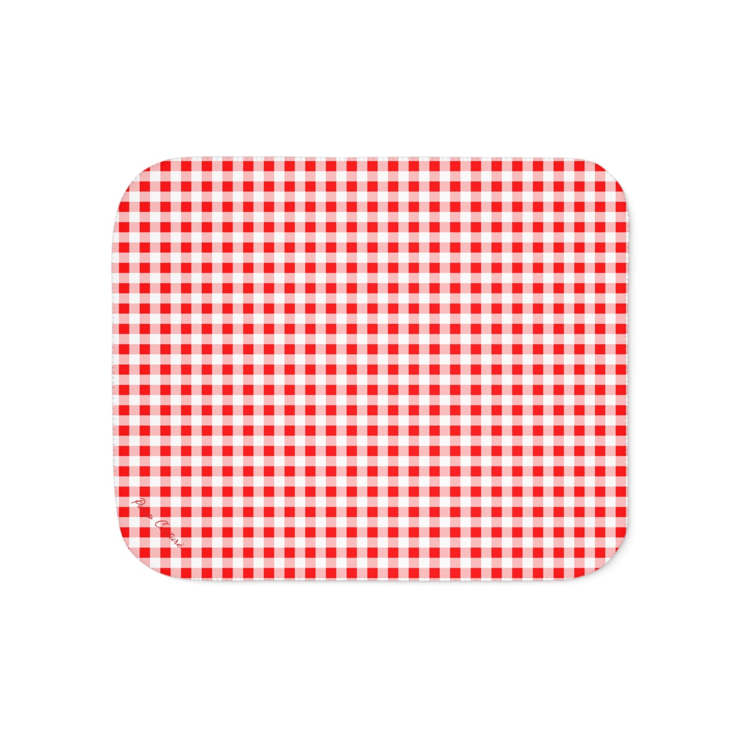 Ultra Fuzz Red Gingham Sherpa Blanket — Reversible Two‑Tone Cozy Throw | Pinup Couture