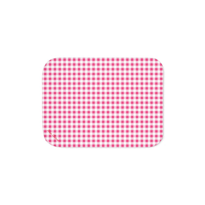 Ultra Fuzz Pink Gingham Sherpa Blanket — Reversible Two‑Tone Cozy Throw | Pinup Couture