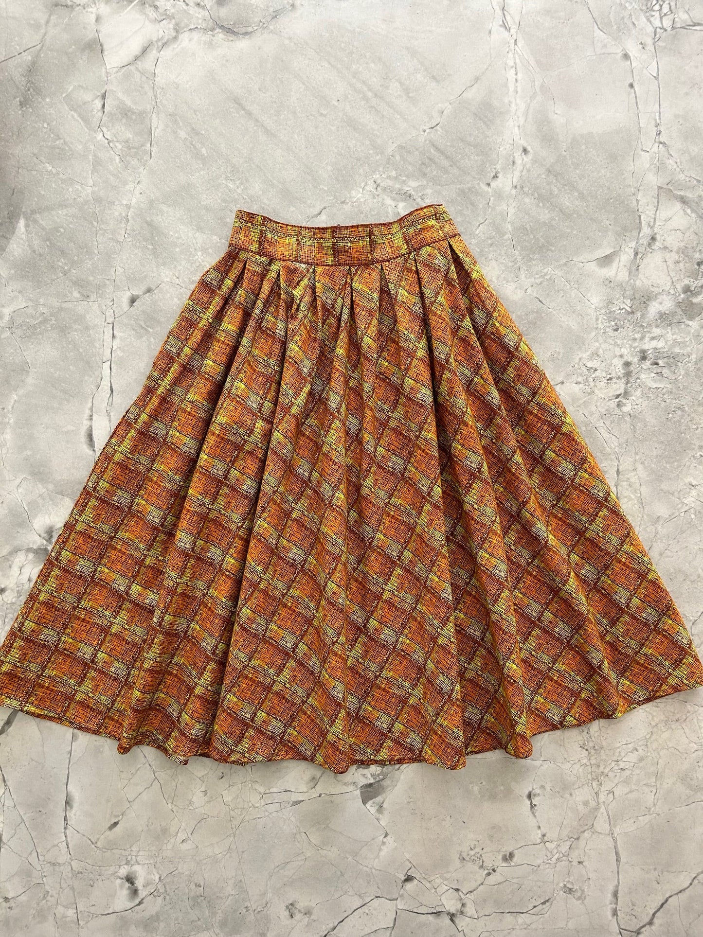 Rust Plaid Doris Skirt | Retrolicious