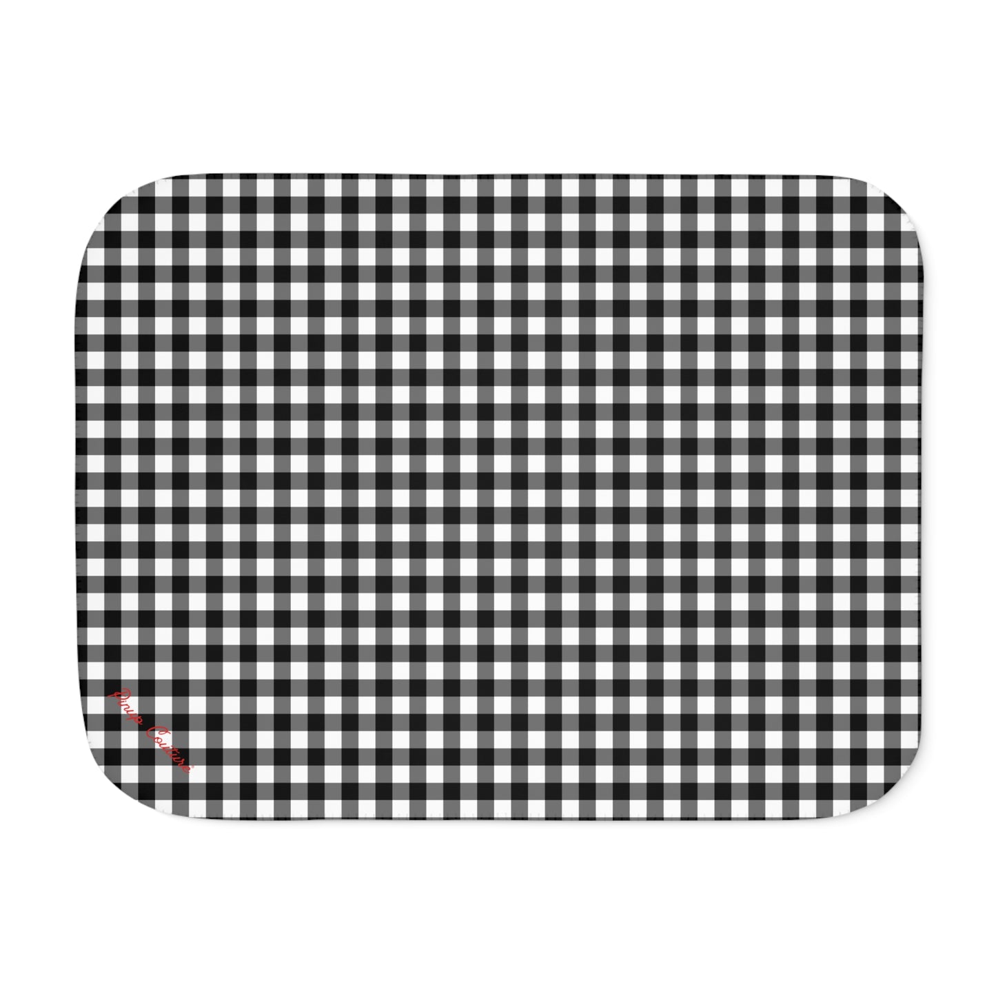 Ultra Fuzz Black Gingham Sherpa Blanket — Reversible Two‑Tone Cozy Throw | Pinup Couture
