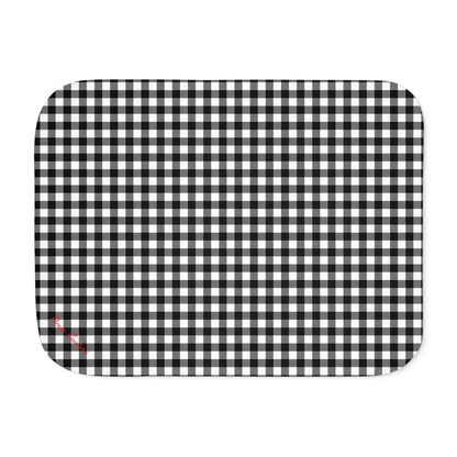 Ultra Fuzz Black Gingham Sherpa Blanket — Reversible Two‑Tone Cozy Throw | Pinup Couture