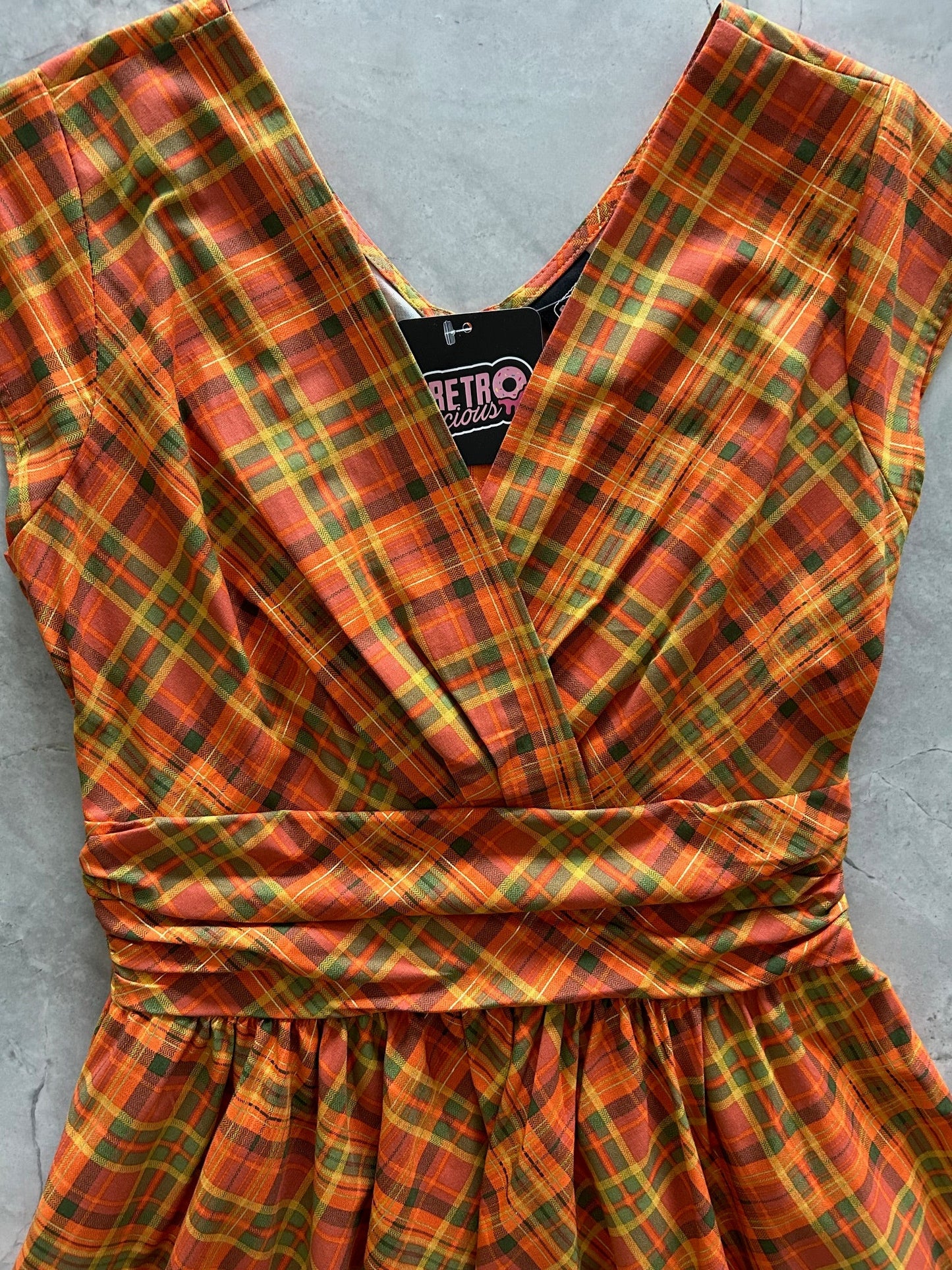 Orange Plaid Greta Dress | Retrolicious