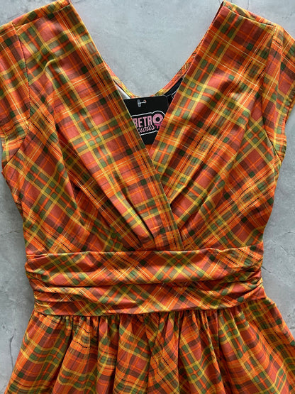 Orange Plaid Greta Dress | Retrolicious