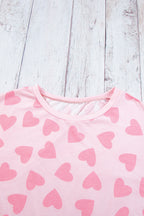Isabella Heart Print Long Sleeve Top and Shorts Lounge Set | 2 Colors