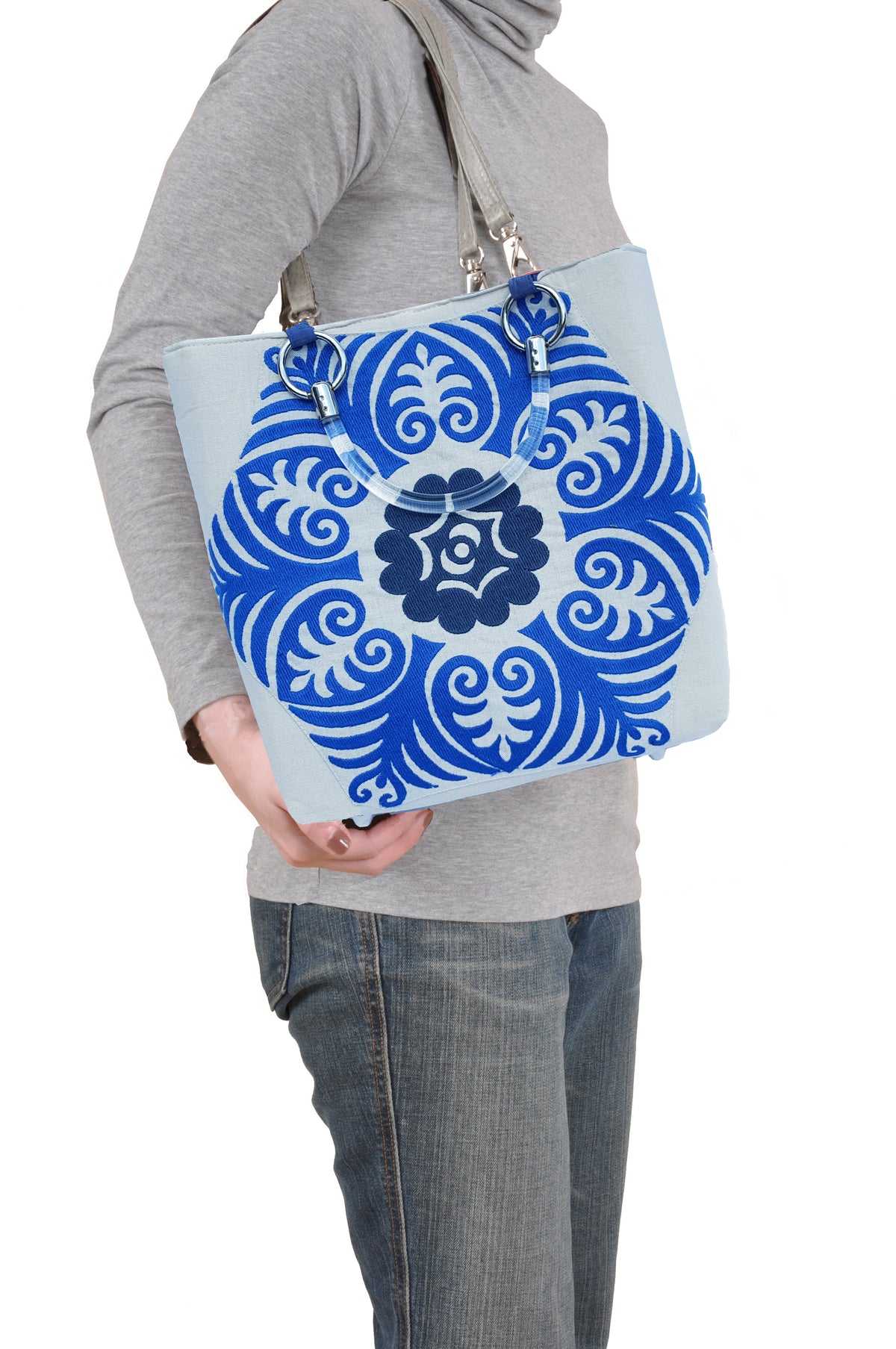 Suzani Silk Blue Small Tote
