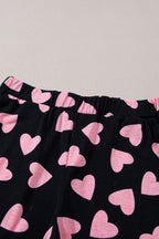 Isabella Heart Print Long Sleeve Top and Shorts Lounge Set | 2 Colors