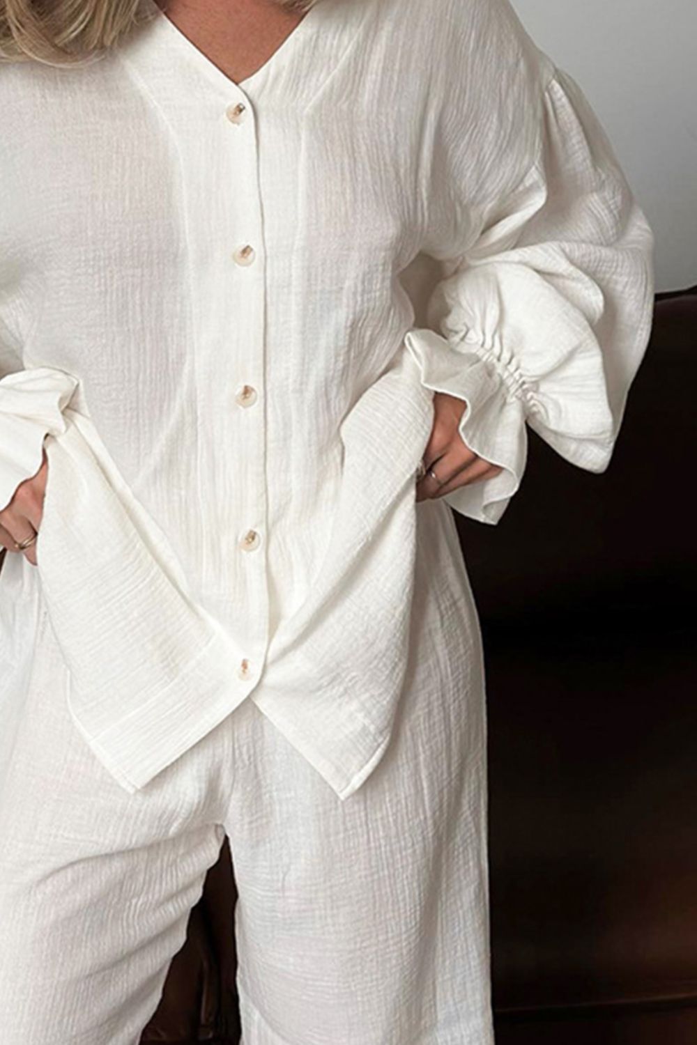 Les Castle Ruffled Top and Pants Set | Poundton