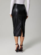 Chloe Slit Back Ruched Midi Skirt