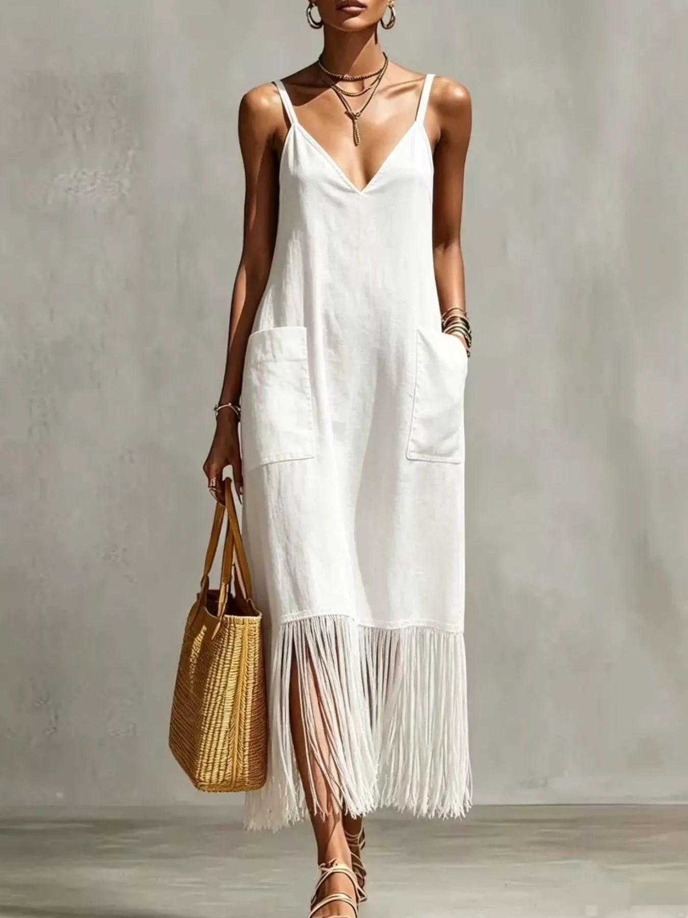 Coco Fringe Dress in White by Pinup Girl Clothing