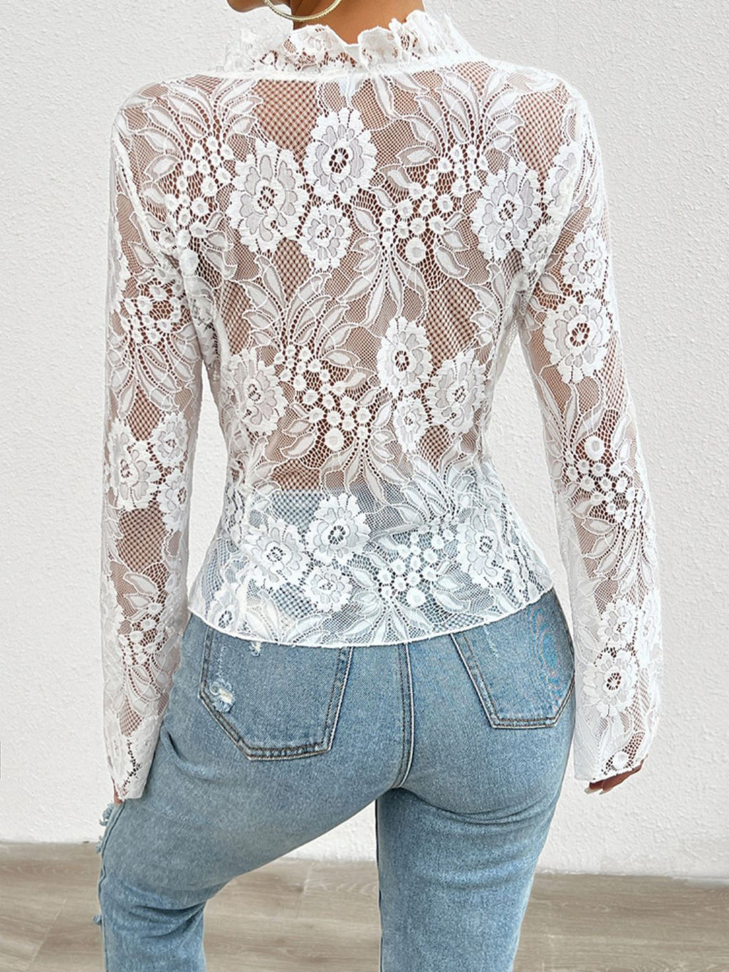 Gift Wrap V-Neck Long Sleeve Lace Cardigan Top | 5 Colors | Poundton