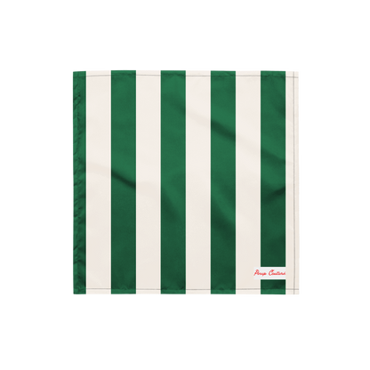 Cyndi Green and White Mark Stripe Bandana | Pinup Couture