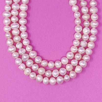 Three Strands Genuine Freshwater Pearl Necklace | Ellison and Young