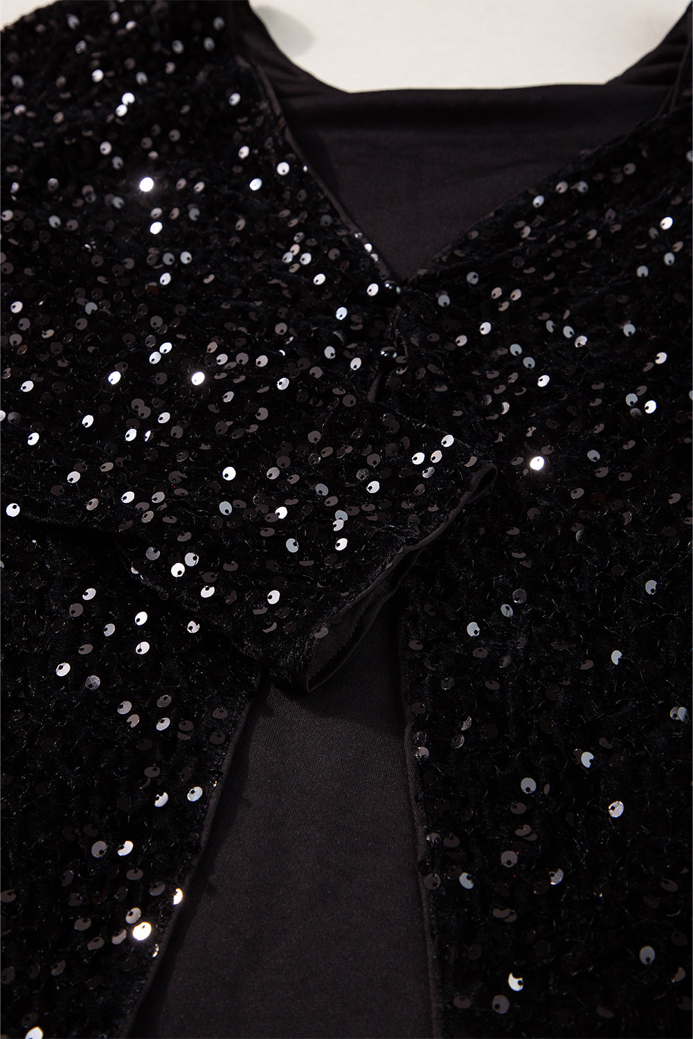 Countdown black sequin long sleeve top, seated view