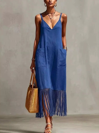 Coco Fringe Dress in Blue by Pinup Girl Clothing