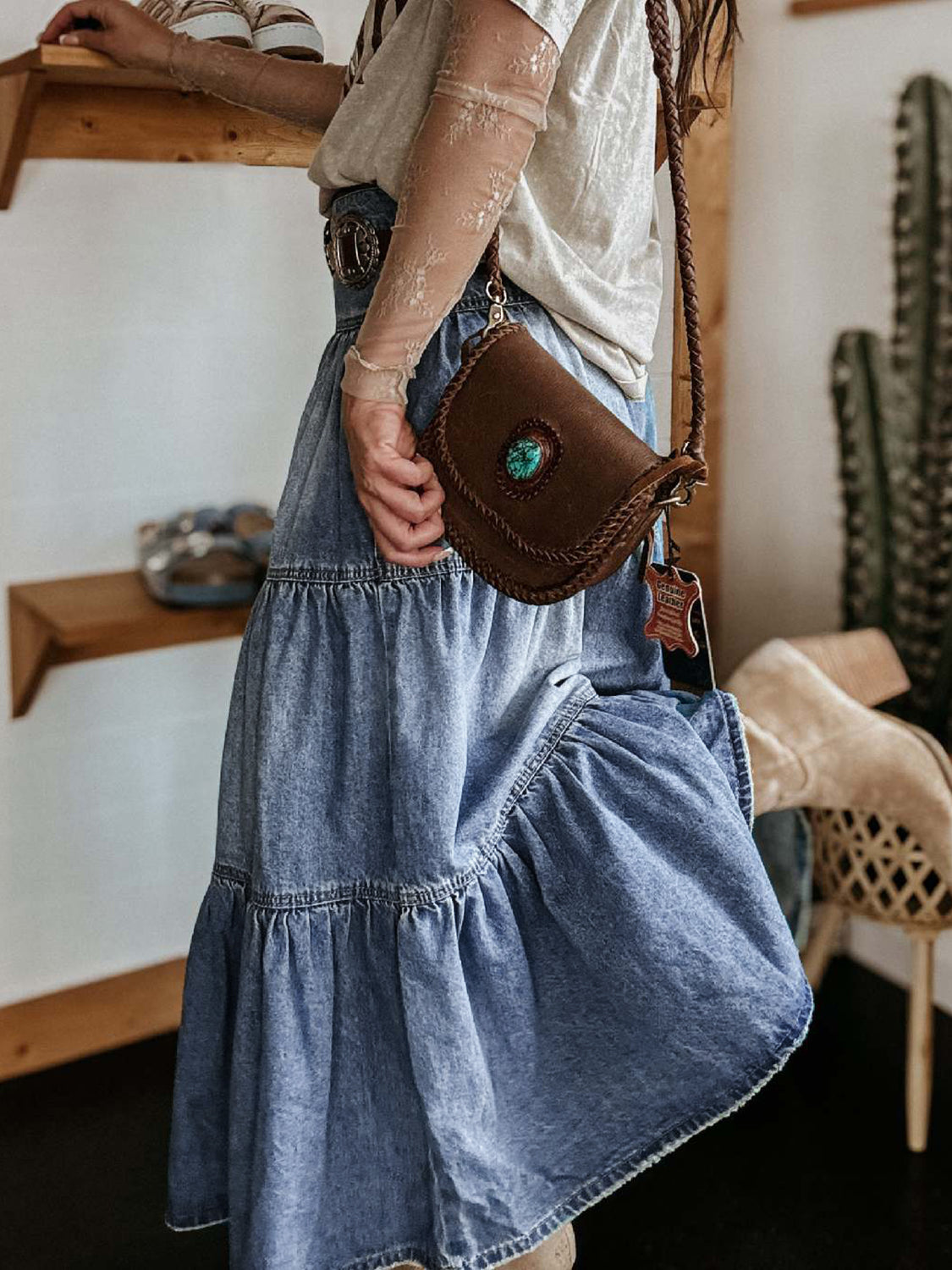 Not My First Rodeo Tiered Button-Fly Denim Skirt | Poundton