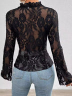 Gift Wrap V-Neck Long Sleeve Lace Cardigan Top | 5 Colors | Poundton