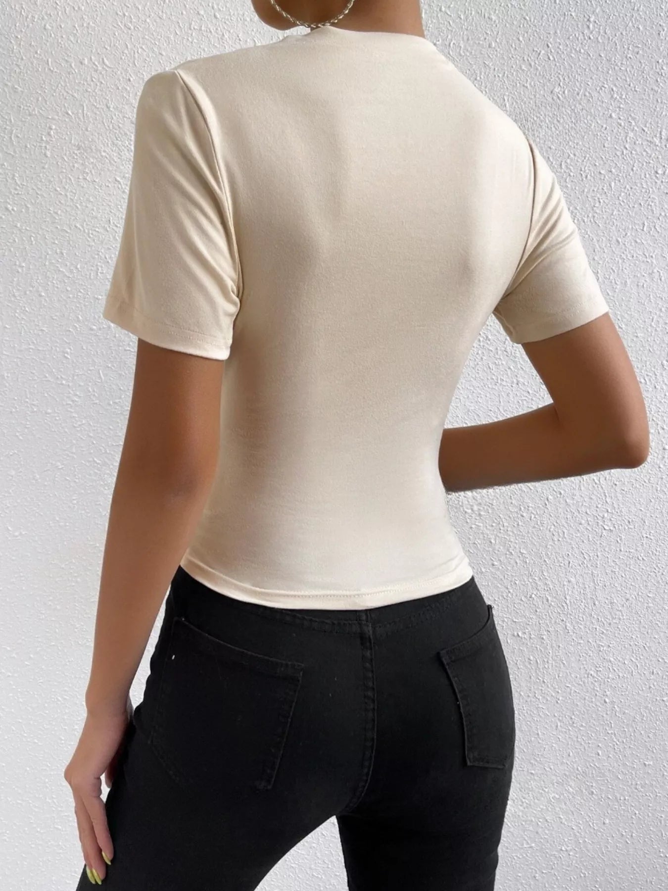 Capri draped short-sleeve top by Pinup Girl Clothing