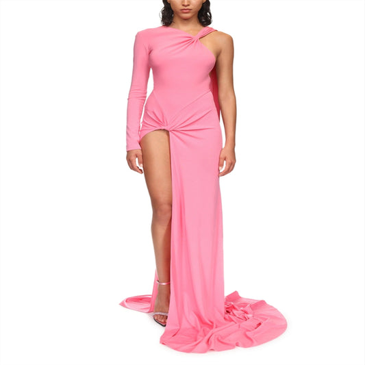 David Koma Asymmetric Twist Gown Pink Size 8